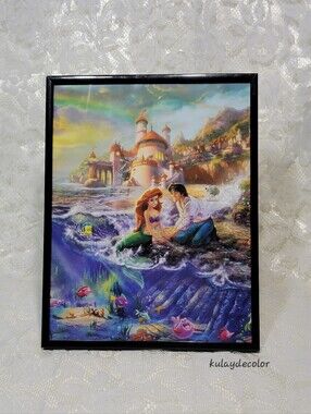 Framed Disney The Little Mermaid Calendar Print Wall Art Ariel Eric Ocean Scene